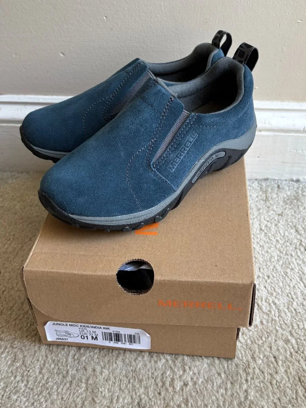 NEW in box, Merrell Jungle Mocs slip on for kids, size 1